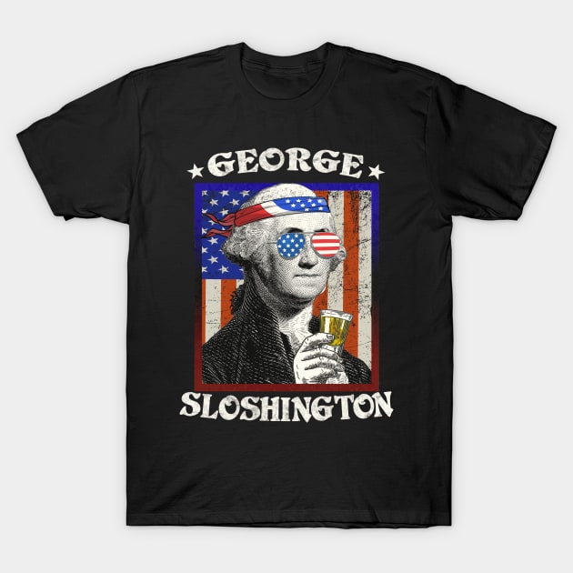 George Sloshington Washington Funny American 4th of July T-Shirt by Rebrand